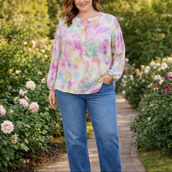 Adyson Parker Tops - Adyson Parker Watercolor Blouse